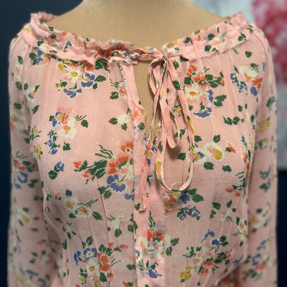 LoveShackFancy Popover Dress Floral Pink Ruffle Dress XS - Picture 3 of 8